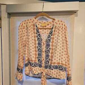 Maeve by Anthropologie Long Sleeve Front tie